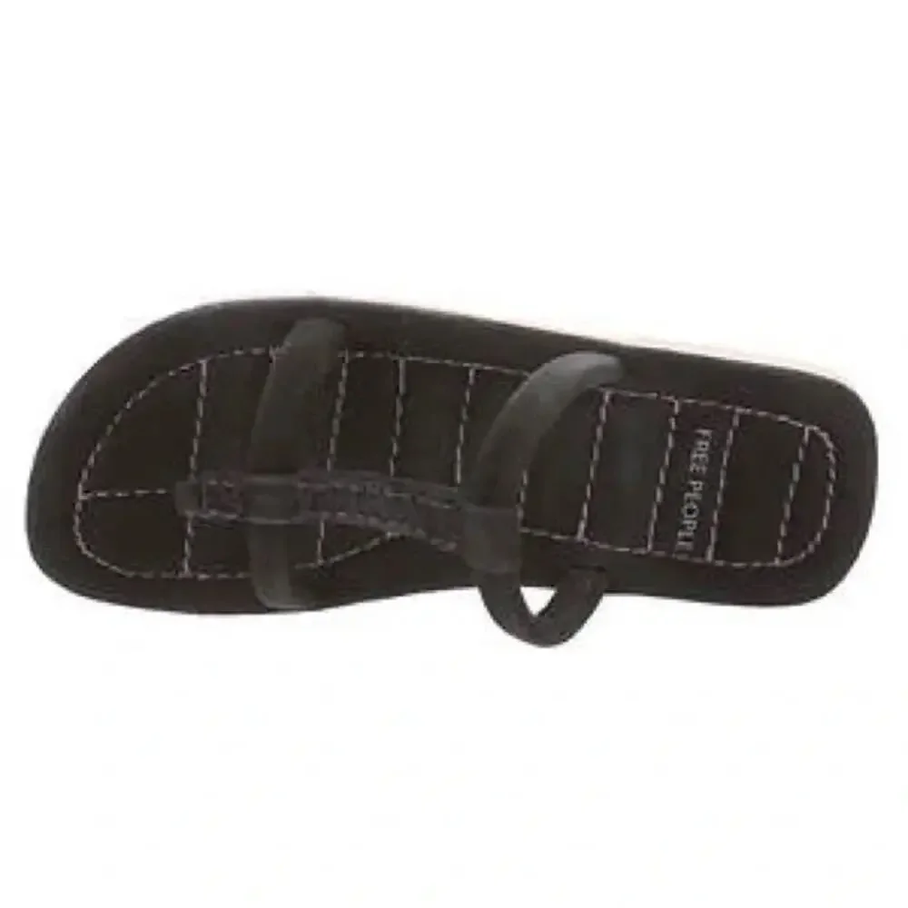 Free People Hadden suede Black flats slides sandal NIB quilted Sz7.5,8,9.5,10